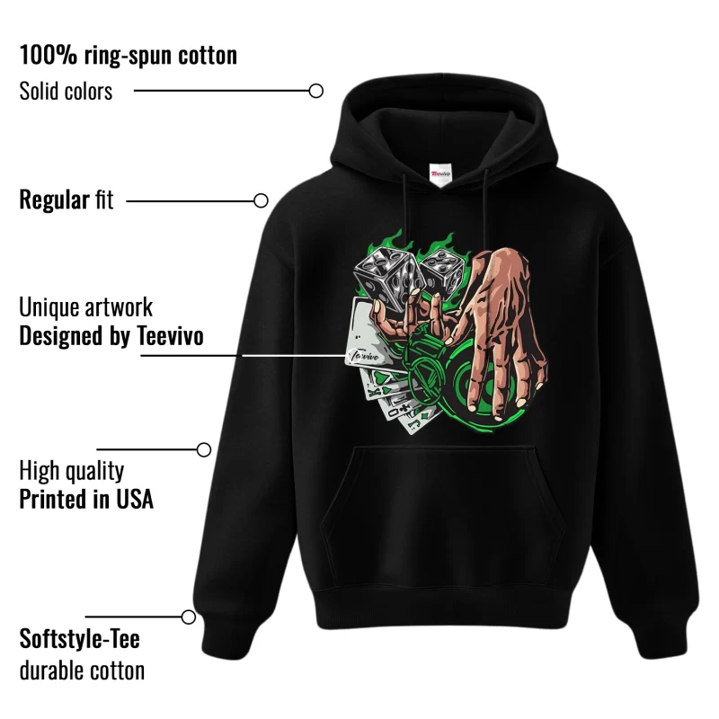 TeeVivo Hoodie Match Air Jordan 1 Retro High OG Lucky Green Gambling – Air Jordan 1 Hoodie, AJ1 Hoodie