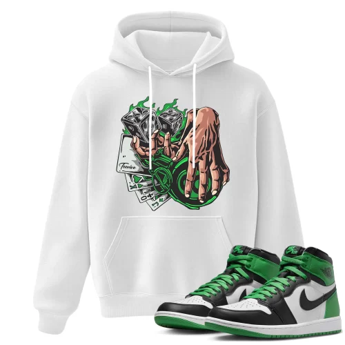 TeeVivo Hoodie Match Air Jordan 1 Retro High OG Lucky Green Gambling – Air Jordan 1 Hoodie, AJ1 Hoodie