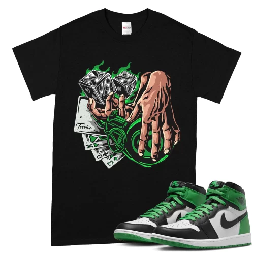 TeeVivo T-Shirt Match Air Jordan 1 Retro High OG Lucky Green Gambling – Air Jordan 1 Shirt, AJ1 Shirt