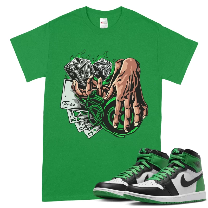 TeeVivo T-Shirt Match Air Jordan 1 Retro High OG Lucky Green Gambling – Air Jordan 1 Shirt, AJ1 Shirt