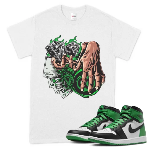 TeeVivo T-Shirt Match Air Jordan 1 Retro High OG Lucky Green Gambling – Air Jordan 1 Shirt, AJ1 Shirt
