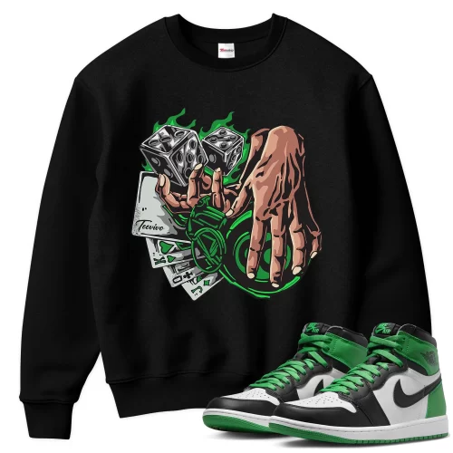 TeeVivo Sweatshirt Match Air Jordan 1 Retro High OG Lucky Green Gambling – Air Jordan 1 Sweatshirt, AJ1 Sweatshirt