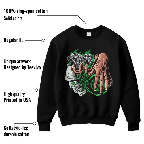 TeeVivo Sweatshirt Match Air Jordan 1 Retro High OG Lucky Green Gambling – Air Jordan 1 Sweatshirt, AJ1 Sweatshirt