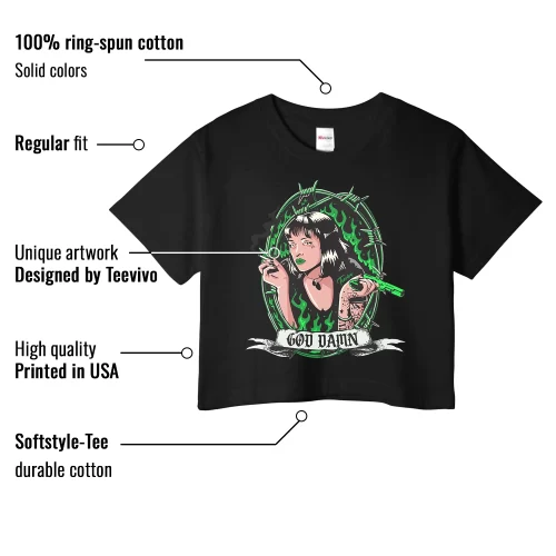 TeeVivo Crop Top Match Air Jordan 1 Retro High OG Lucky Green God Daaamn – Air Jordan 1 Crop Top, AJ1 Crop Top