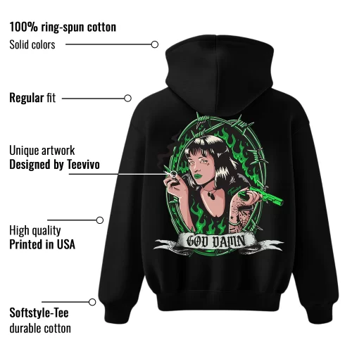 TeeVivo Hoodie Match Air Jordan 1 Retro High OG Lucky Green God Daaamn – Air Jordan 1 Hoodie, AJ1 Hoodie