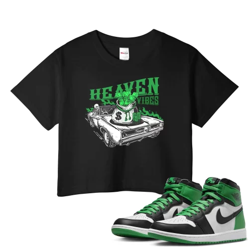 TeeVivo Crop Top Match Air Jordan 1 Retro High OG Lucky Green Heaven vibes – Air Jordan 1 Crop Top, AJ1 Crop Top
