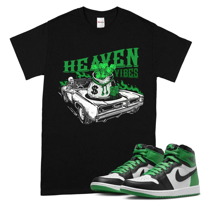TeeVivo T-Shirt Match Air Jordan 1 Retro High OG Lucky Green Heaven vibes – Air Jordan 1 Shirt, AJ1 Shirt