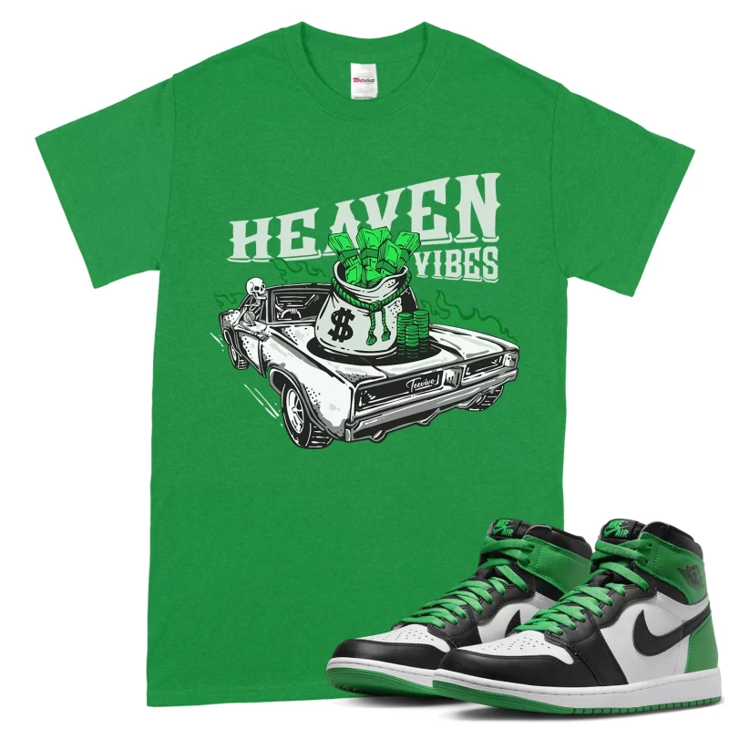 TeeVivo T-Shirt Match Air Jordan 1 Retro High OG Lucky Green Heaven vibes – Air Jordan 1 Shirt, AJ1 Shirt