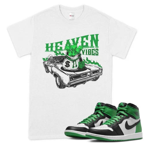 TeeVivo T-Shirt Match Air Jordan 1 Retro High OG Lucky Green Heaven vibes – Air Jordan 1 Shirt, AJ1 Shirt