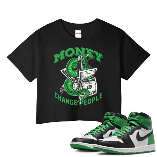 TeeVivo Crop Top Match Air Jordan 1 Retro High OG Lucky Green Money change people – Air Jordan 1 Crop Top, AJ1 Crop Top