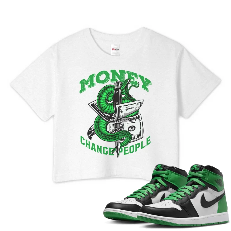 TeeVivo Crop Top Match Air Jordan 1 Retro High OG Lucky Green Money change people – Air Jordan 1 Crop Top, AJ1 Crop Top