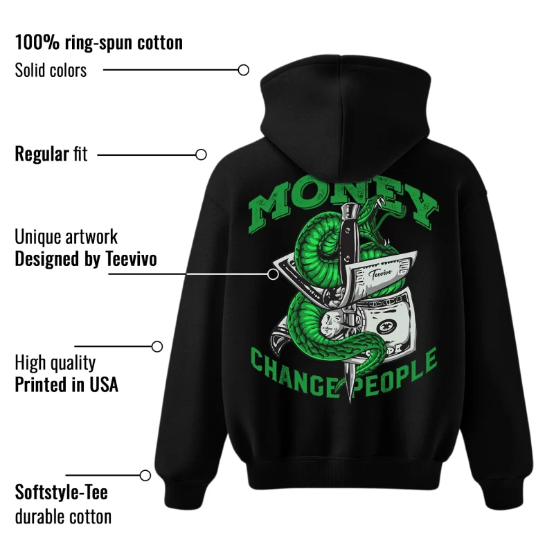 TeeVivo Hoodie Match Air Jordan 1 Retro High OG Lucky Green Money change people – Air Jordan 1 Hoodie, AJ1 Hoodie