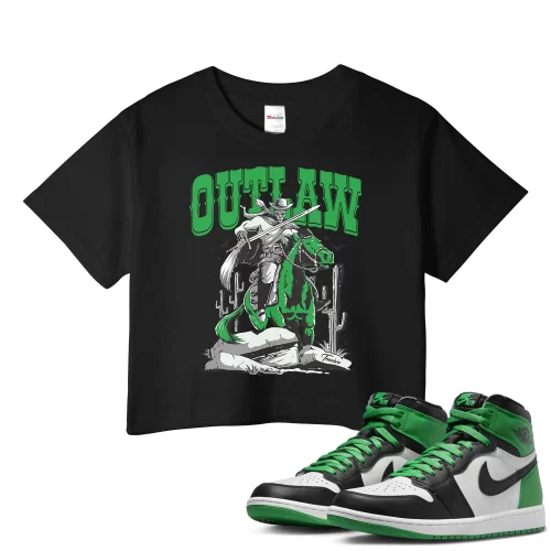 TeeVivo Crop Top Match Air Jordan 1 Retro High OG Lucky Green Outlaw – Air Jordan 1 Crop Top, AJ1 Crop Top