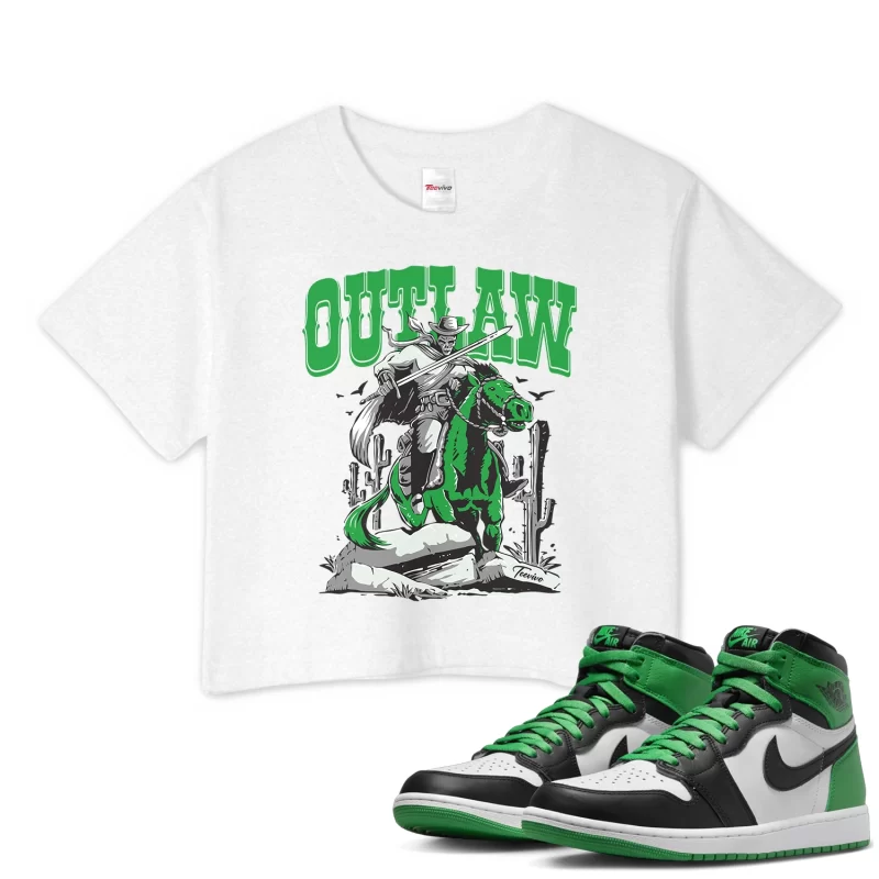 TeeVivo Crop Top Match Air Jordan 1 Retro High OG Lucky Green Outlaw – Air Jordan 1 Crop Top, AJ1 Crop Top