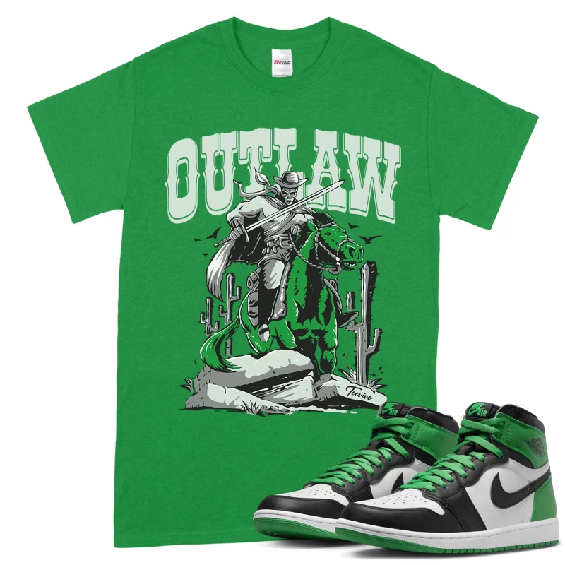 TeeVivo T-Shirt Match Air Jordan 1 Retro High OG Lucky Green Outlaw – Air Jordan 1 Shirt, AJ1 Shirt