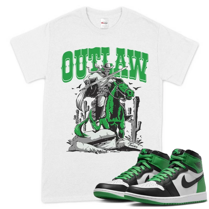 TeeVivo T-Shirt Match Air Jordan 1 Retro High OG Lucky Green Outlaw – Air Jordan 1 Shirt, AJ1 Shirt