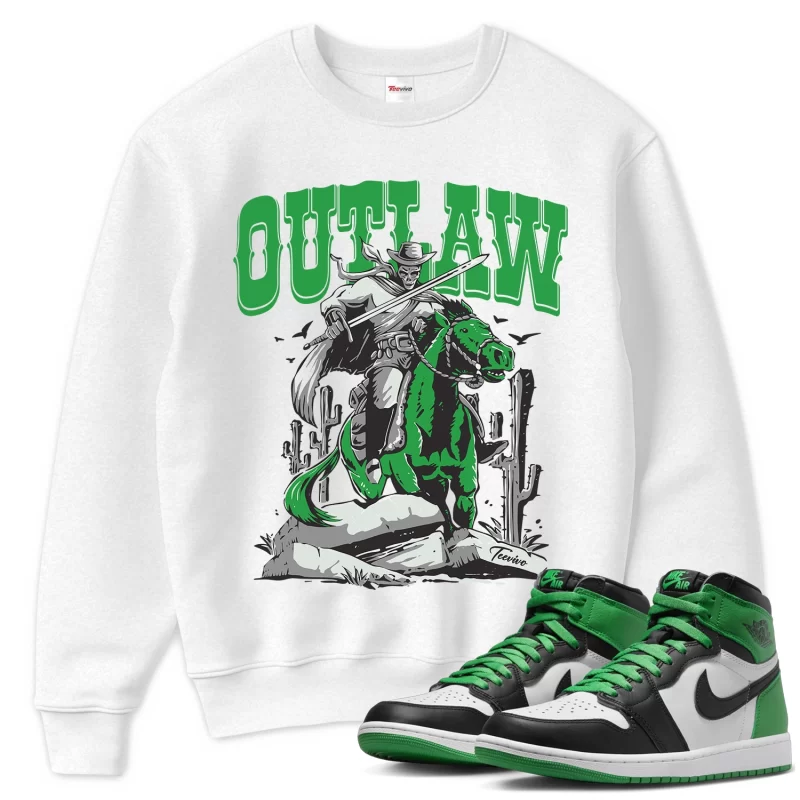 TeeVivo Sweatshirt Match Air Jordan 1 Retro High OG Lucky Green Outlaw – Air Jordan 1 Sweatshirt, AJ1 Sweatshirt