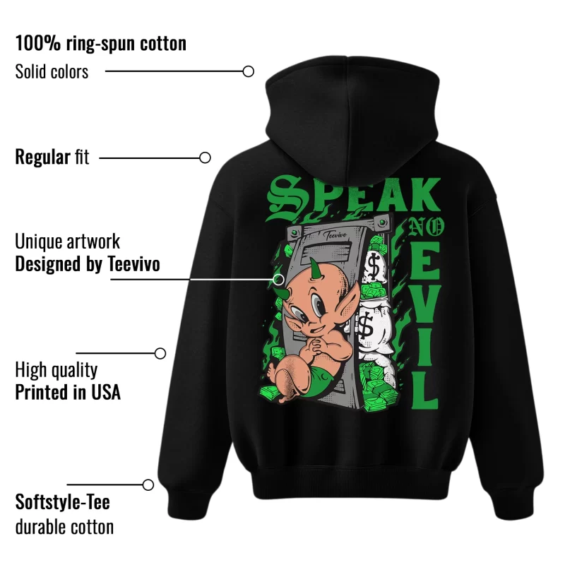TeeVivo Hoodie Match Air Jordan 1 Retro High OG Lucky Green Speak no evil – Air Jordan 1 Hoodie, AJ1 Hoodie