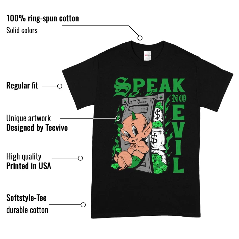 TeeVivo T-Shirt Match Air Jordan 1 Retro High OG Lucky Green Speak no evil – Air Jordan 1 Shirt, AJ1 Shirt