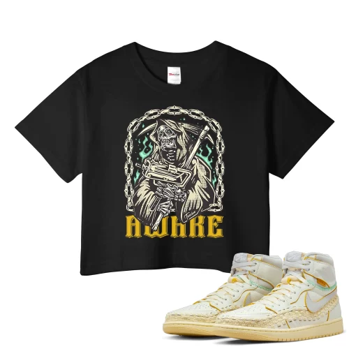 TeeVivo Crop Top Match Air Jordan 1 Retro High OG SP Union LA Bephies Beauty Supply Summer of 96 Awake – Air Jordan 1 Crop Top, AJ1 Crop Top