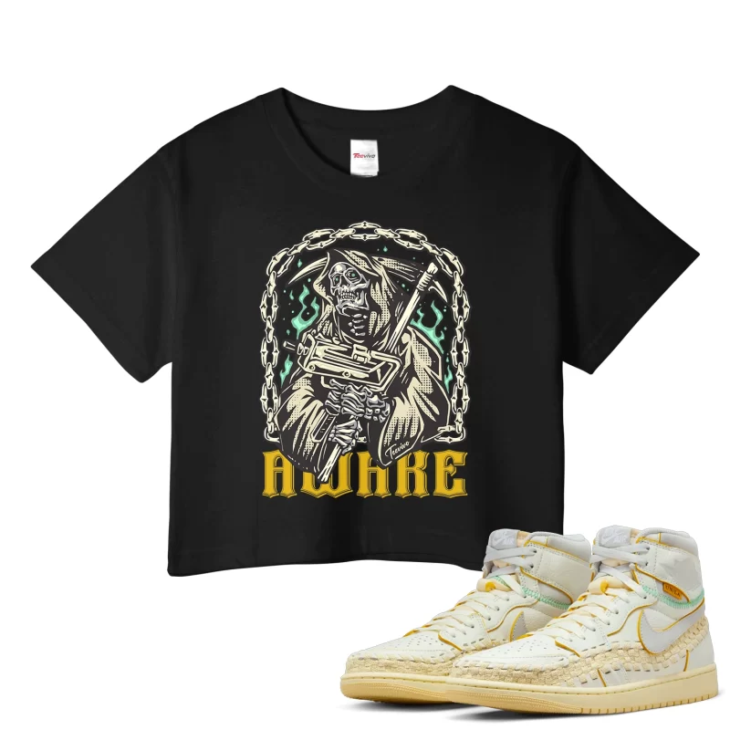 TeeVivo Crop Top Match Air Jordan 1 Retro High OG SP Union LA Bephies Beauty Supply Summer of 96 Awake – Air Jordan 1 Crop Top, AJ1 Crop Top
