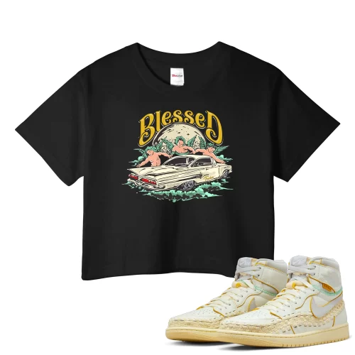 TeeVivo Crop Top Match Air Jordan 1 Retro High OG SP Union LA Bephies Beauty Supply Summer of 96 Blessed – Air Jordan 1 Crop Top, AJ1 Crop Top