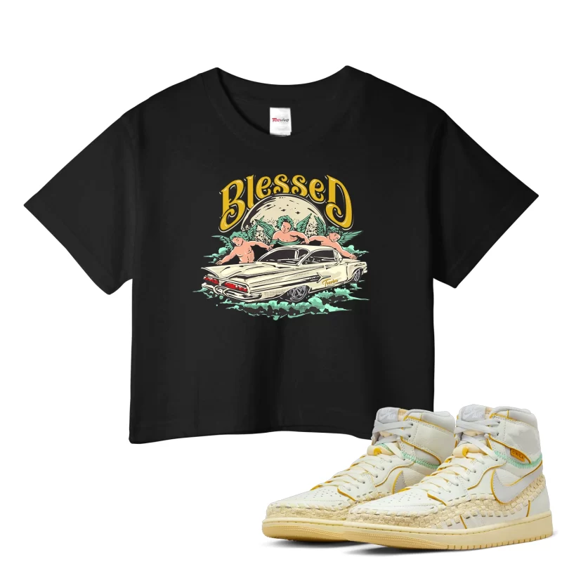 TeeVivo Crop Top Match Air Jordan 1 Retro High OG SP Union LA Bephies Beauty Supply Summer of 96 Blessed – Air Jordan 1 Crop Top, AJ1 Crop Top