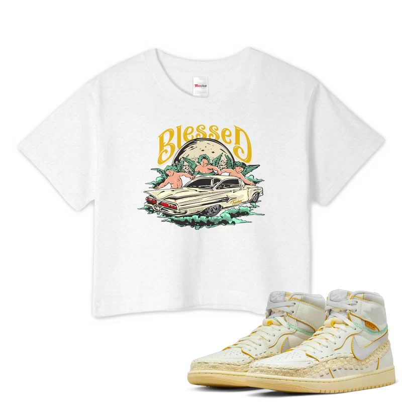 TeeVivo Crop Top Match Air Jordan 1 Retro High OG SP Union LA Bephies Beauty Supply Summer of 96 Blessed – Air Jordan 1 Crop Top, AJ1 Crop Top
