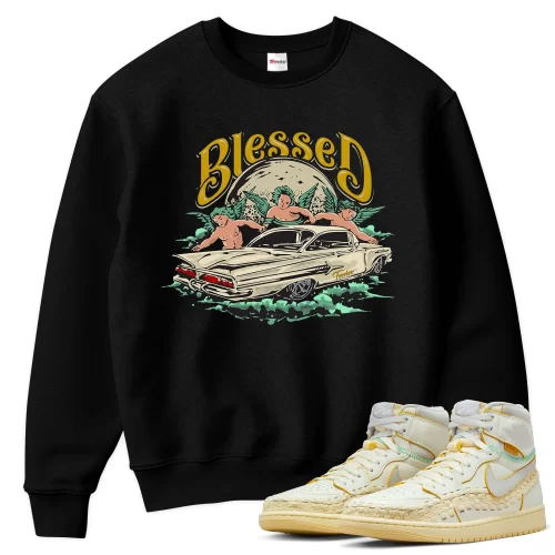 TeeVivo Sweatshirt Match Air Jordan 1 Retro High OG SP Union LA Bephies Beauty Supply Summer of 96 Blessed – Air Jordan 1 Sweatshirt, AJ1 Sweatshirt