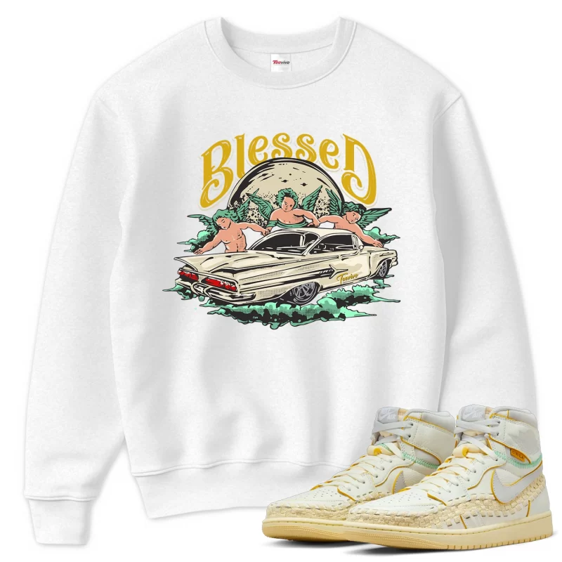 TeeVivo Sweatshirt Match Air Jordan 1 Retro High OG SP Union LA Bephies Beauty Supply Summer of 96 Blessed – Air Jordan 1 Sweatshirt, AJ1 Sweatshirt