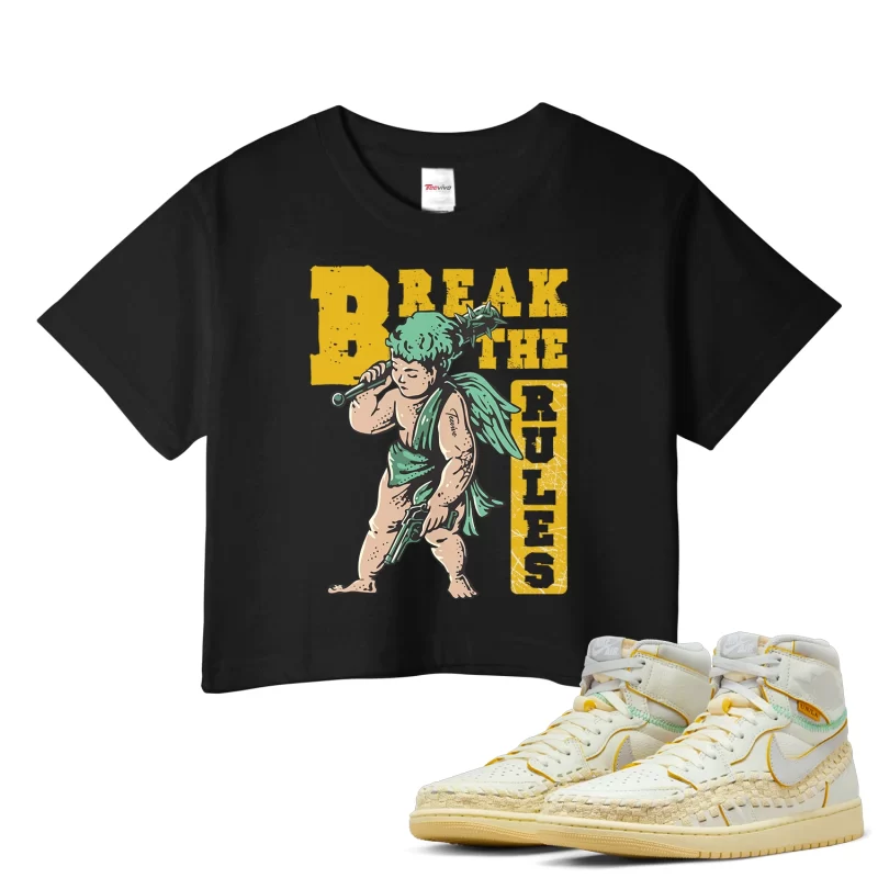 TeeVivo Crop Top Match Air Jordan 1 Retro High OG SP Union LA Bephies Beauty Supply Summer of 96 Break the rules – Air Jordan 1 Crop Top, AJ1 Crop Top