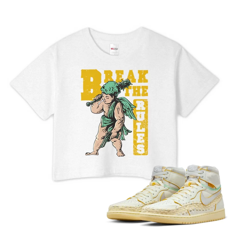 TeeVivo Crop Top Match Air Jordan 1 Retro High OG SP Union LA Bephies Beauty Supply Summer of 96 Break the rules – Air Jordan 1 Crop Top, AJ1 Crop Top
