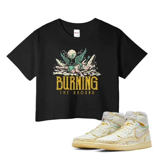 TeeVivo Crop Top Match Air Jordan 1 Retro High OG SP Union LA Bephies Beauty Supply Summer of 96 Burning the ground – Air Jordan 1 Crop Top, AJ1 Crop Top