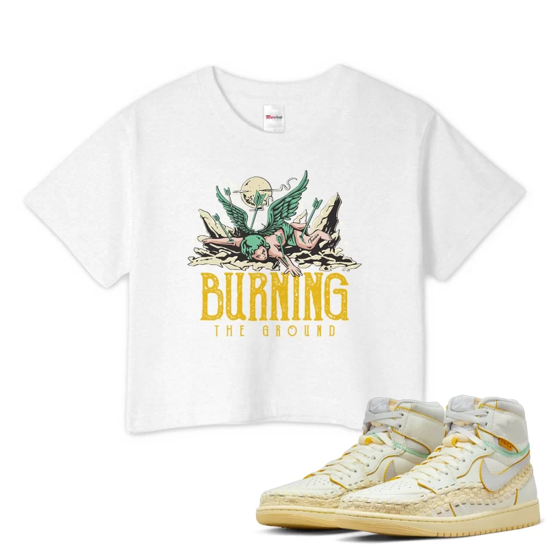 TeeVivo Crop Top Match Air Jordan 1 Retro High OG SP Union LA Bephies Beauty Supply Summer of 96 Burning the ground – Air Jordan 1 Crop Top, AJ1 Crop Top