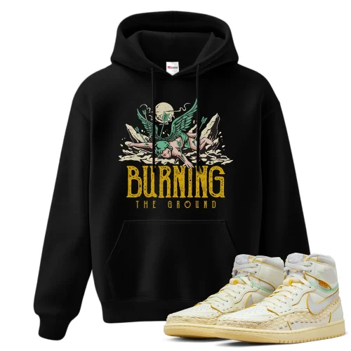 TeeVivo Hoodie Match Air Jordan 1 Retro High OG SP Union LA Bephies Beauty Supply Summer of 96 Burning the ground – Air Jordan 1 Hoodie, AJ1 Hoodie