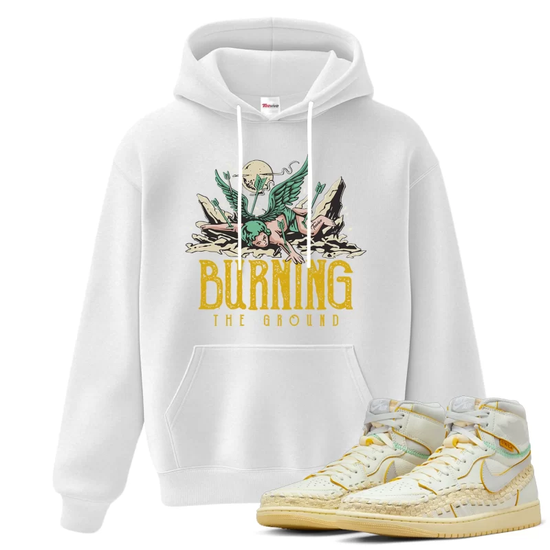 TeeVivo Hoodie Match Air Jordan 1 Retro High OG SP Union LA Bephies Beauty Supply Summer of 96 Burning the ground – Air Jordan 1 Hoodie, AJ1 Hoodie