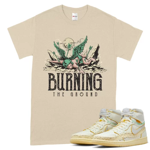 TeeVivo T-Shirt Match Air Jordan 1 Retro High OG SP Union LA Bephies Beauty Supply Summer of 96 Burning the ground – Air Jordan 1 Shirt, AJ1 Shirt