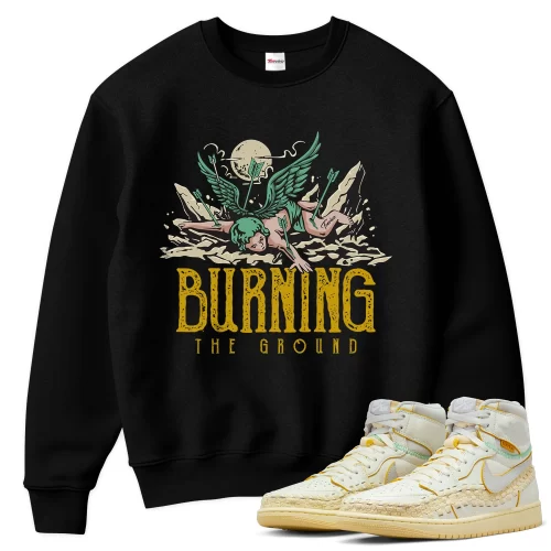 TeeVivo Sweatshirt Match Air Jordan 1 Retro High OG SP Union LA Bephies Beauty Supply Summer of 96 Burning the ground – Air Jordan 1 Sweatshirt, AJ1 Sweatshirt