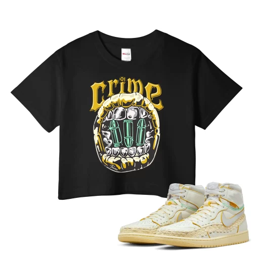 TeeVivo Crop Top Match Air Jordan 1 Retro High OG SP Union LA Bephies Beauty Supply Summer of 96 Crime – Air Jordan 1 Crop Top, AJ1 Crop Top