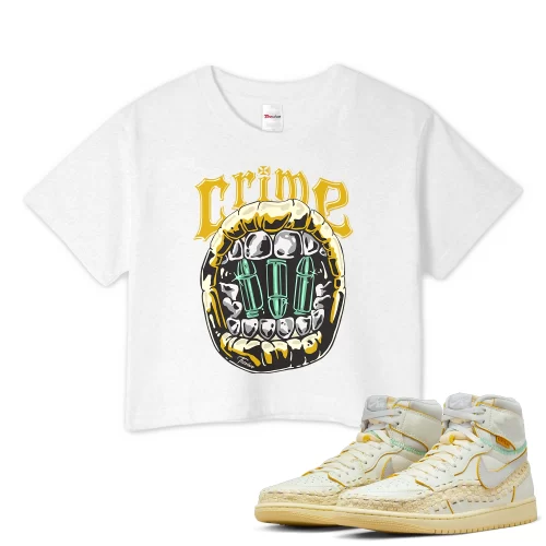 TeeVivo Crop Top Match Air Jordan 1 Retro High OG SP Union LA Bephies Beauty Supply Summer of 96 Crime – Air Jordan 1 Crop Top, AJ1 Crop Top