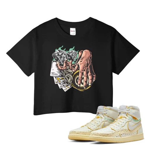 TeeVivo Crop Top Match Air Jordan 1 Retro High OG SP Union LA Bephies Beauty Supply Summer of 96 Gambling – Air Jordan 1 Crop Top, AJ1 Crop Top