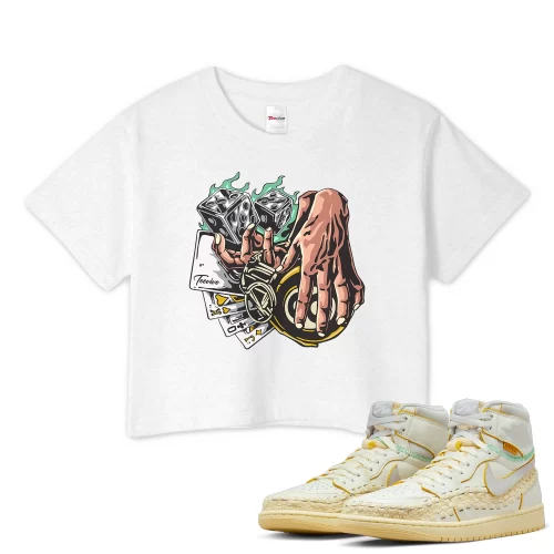 TeeVivo Crop Top Match Air Jordan 1 Retro High OG SP Union LA Bephies Beauty Supply Summer of 96 Gambling – Air Jordan 1 Crop Top, AJ1 Crop Top
