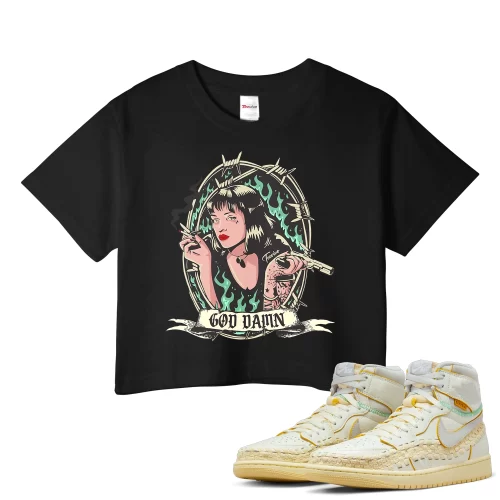 TeeVivo Crop Top Match Air Jordan 1 Retro High OG SP Union LA Bephies Beauty Supply Summer of 96 God Daaamn – Air Jordan 1 Crop Top, AJ1 Crop Top