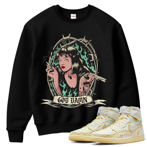 TeeVivo Sweatshirt Match Air Jordan 1 Retro High OG SP Union LA Bephies Beauty Supply Summer of 96 God Daaamn – Air Jordan 1 Sweatshirt, AJ1 Sweatshirt