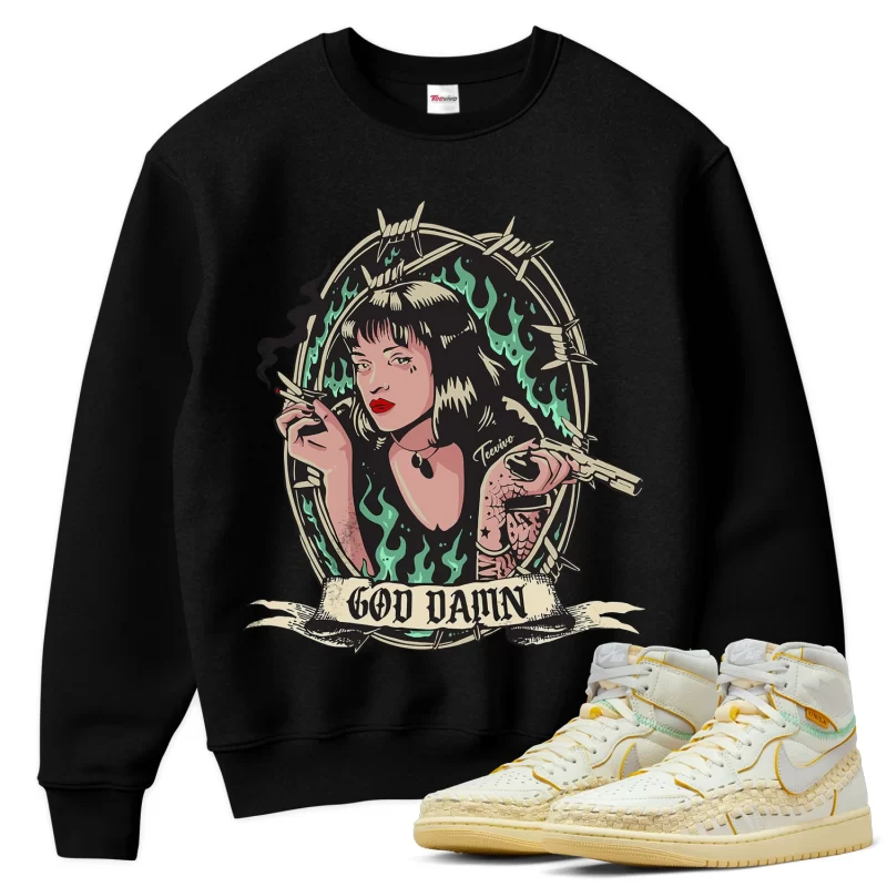 TeeVivo Sweatshirt Match Air Jordan 1 Retro High OG SP Union LA Bephies Beauty Supply Summer of 96 God Daaamn – Air Jordan 1 Sweatshirt, AJ1 Sweatshirt