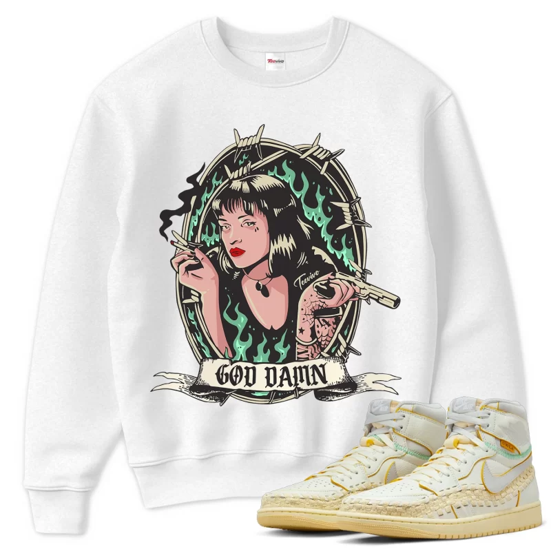 TeeVivo Sweatshirt Match Air Jordan 1 Retro High OG SP Union LA Bephies Beauty Supply Summer of 96 God Daaamn – Air Jordan 1 Sweatshirt, AJ1 Sweatshirt