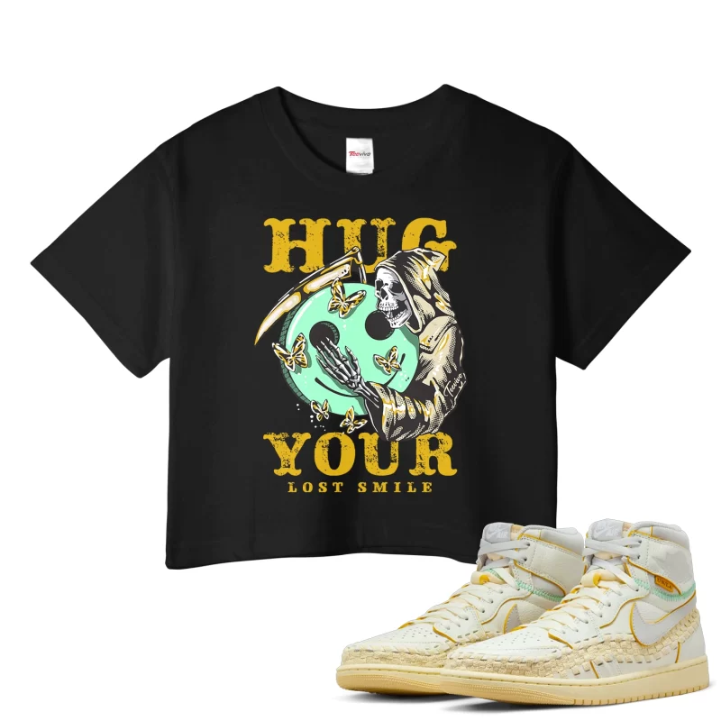 TeeVivo Crop Top Match Air Jordan 1 Retro High OG SP Union LA Bephies Beauty Supply Summer of 96 Hug your lost smile – Air Jordan 1 Crop Top, AJ1 Crop Top