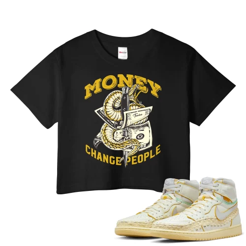 TeeVivo Crop Top Match Air Jordan 1 Retro High OG SP Union LA Bephies Beauty Supply Summer of 96 Money change people – Air Jordan 1 Crop Top, AJ1 Crop Top