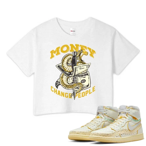 TeeVivo Crop Top Match Air Jordan 1 Retro High OG SP Union LA Bephies Beauty Supply Summer of 96 Money change people – Air Jordan 1 Crop Top, AJ1 Crop Top
