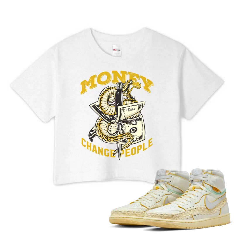 TeeVivo Crop Top Match Air Jordan 1 Retro High OG SP Union LA Bephies Beauty Supply Summer of 96 Money change people – Air Jordan 1 Crop Top, AJ1 Crop Top